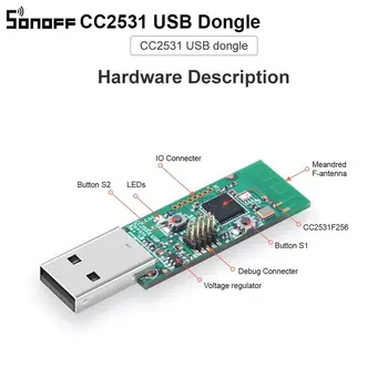 

SONOFF Zigbee CC2531 USB Dongle For Zigbee2mqtt Application USB Interface Sniffer Bare Board Packet Protocol Analyzer Module