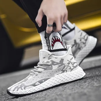 

2020 BOY'S Fly Woven Athletic Shoes Camouflage Mesh Casual Breathable Coconut Shoes 0329