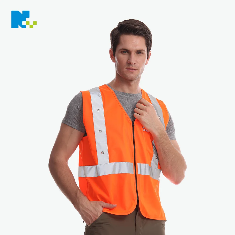 

Rechargeable Lithium Battery LED Security Service Sanitation Garden Led Reflective Vest Night Construction LED Reflective Vest