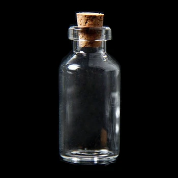 

50x Blank Tiny Small Transparent Message Bottles Vials glass bottle with cork