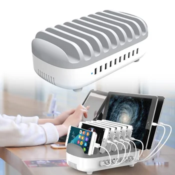 

5 Port USB Charging Station Fast Charging with Stand 5/10 Port USB Charger Holder, Suitable for All Phone Desk Smart Watch