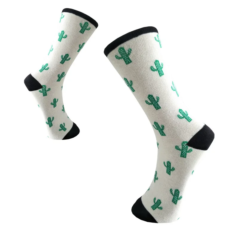 Носки с рисунком кактуса; сезон осень-зима; женские хлопковые милые мягкие удобные дышащие впитывающие пот носки для влюбленных; Модные Повседневные носки