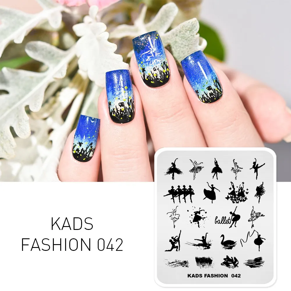 KADS пластина для стемпинга для нейл-арта 63 дизайна модная серия маникюрные штамповочные пластины шаблон изображения ногтей штамп пластина шаблон для печати - Цвет: Fashion 042