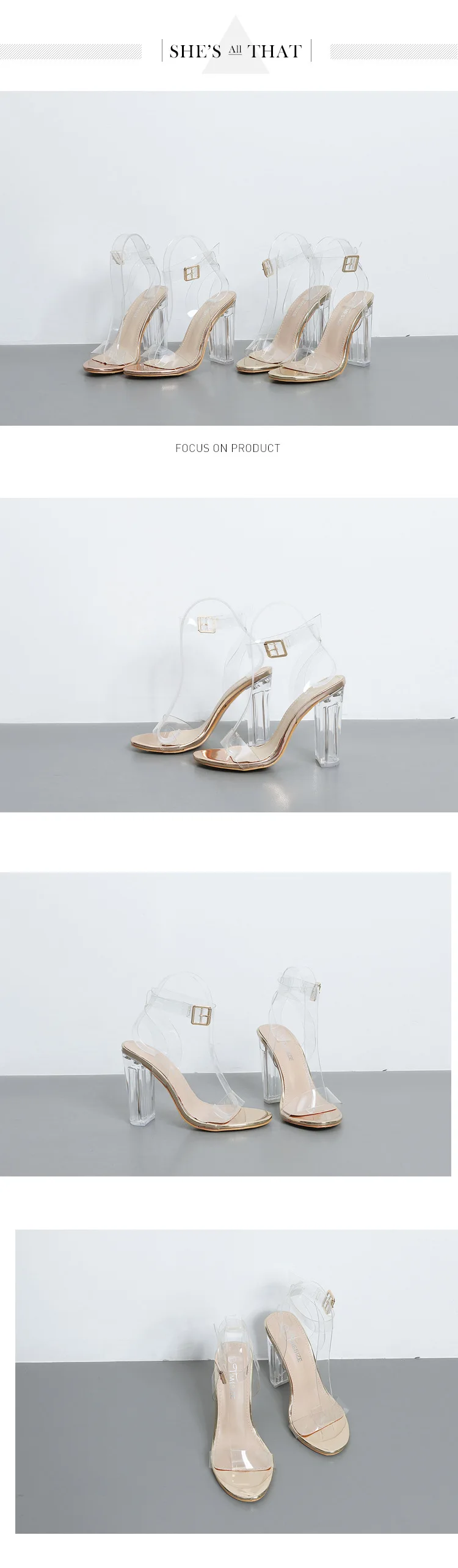 JX472 10,5 см размера плюс 42 ремешок на щиколотке высокий каблук из плексигласа ПВХ прозрачный классический кристалл Пряжка ремешок Высокое качество обувь женские сандалии