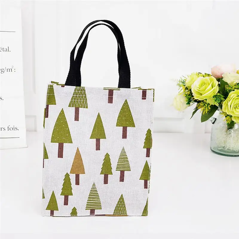 Canvas Bag Portable Durable Environmental Protection Lunch Tote Storage Bag Book Bag Handbag for Shopping Travel Women Panic