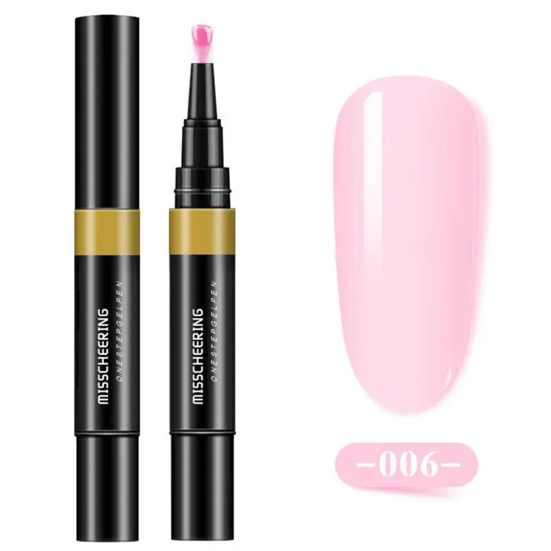 6 3 in 1 Nail Polish Pen Gel Varnish One Step No Need Top Base Special Design Professional Home Use 24 Colors - Цвет: 6