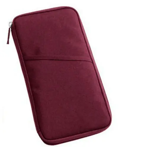 Wine Red Многофункциональный держатель для паспорта, кредитных ID карт, органайзер, кошелек, кошелек, чехол, сумка - Цвет: Wine Red