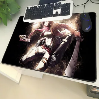 

XGZ Cartoon Large Size Mouse Pad Sewing Attack on Titan Female Mikasa Ackerman Day Laptop PC Table Mat Rubber Universal Non-slip