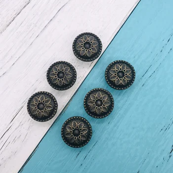

10pcs Vintage Home Decor Antique brass Drawer Door Handles Round Solid Mental Knobs for Kitchen Cupboard Cabinet Door Pulls