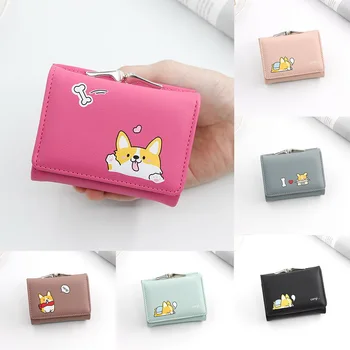 

Wallet Cute Corgi Doge Design Women's Wallets PU Leather Female Short Money Purses With Coin Pocket New Cartera Mujer