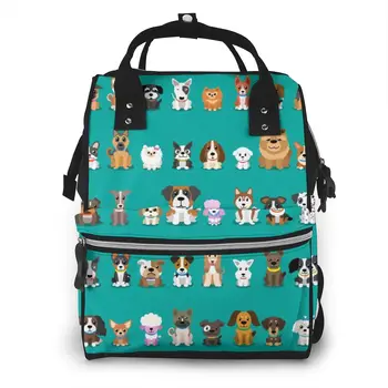 

Fashion Mummy Maternity Nappy Bag Cartoon Dogs Large Capacity Baby Bag Travel Backpack Nursing Bag for Baby Care