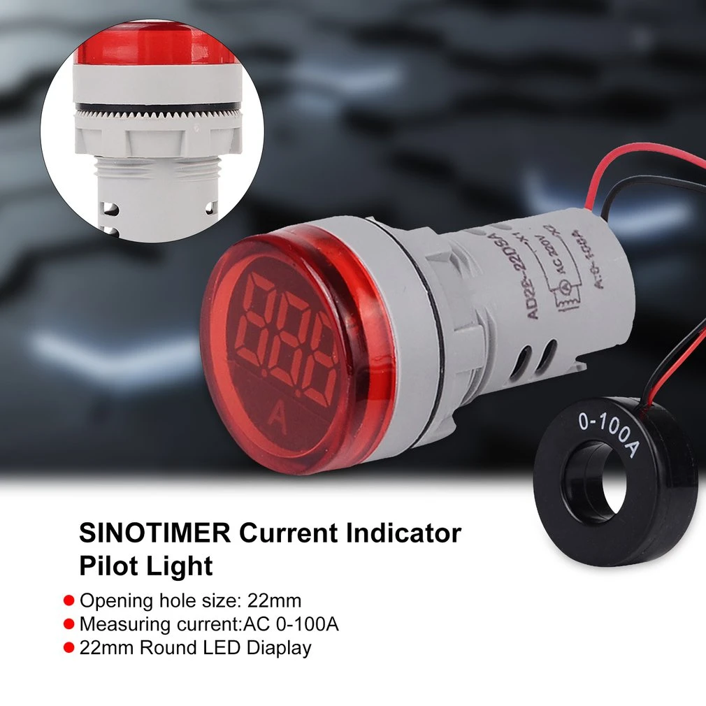 Red 1 Size SINOTIMER Digital AC Voltmeter Ammeter 50-600V 100A 22mmLED Current Indicator Voltage Meter Mini Volt Amp Tester Aquare Panel Red 1 Size SINOTIMER Digital AC Voltmeter Ammeter 50-600V 100A 22mmLED Current Indicator Voltage Meter Mini Volt Amp Tester Aquare Panel