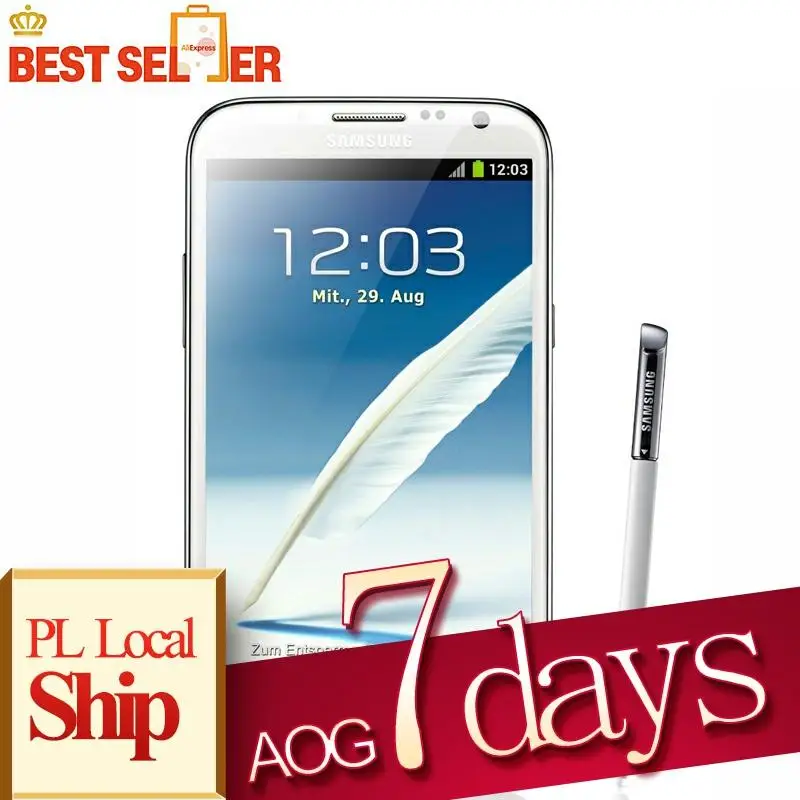 Оригинальные отремонтированные смартфоны Samsung Galaxy Note 2 N7100 Android Quad Core 5 дюймов Гб