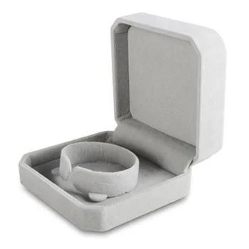 

New Velvet Presentation Gift Jewellery Ring Necklace Bracelet Display Box Case (C, Gray)