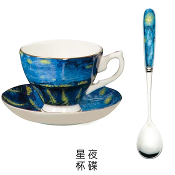 

Nordic Vintage Cup Luxury Creative Blue High Quality Bone China Cup High Capacity Tazas De Caf Afternoon Coffee Cup SC MM60BYD