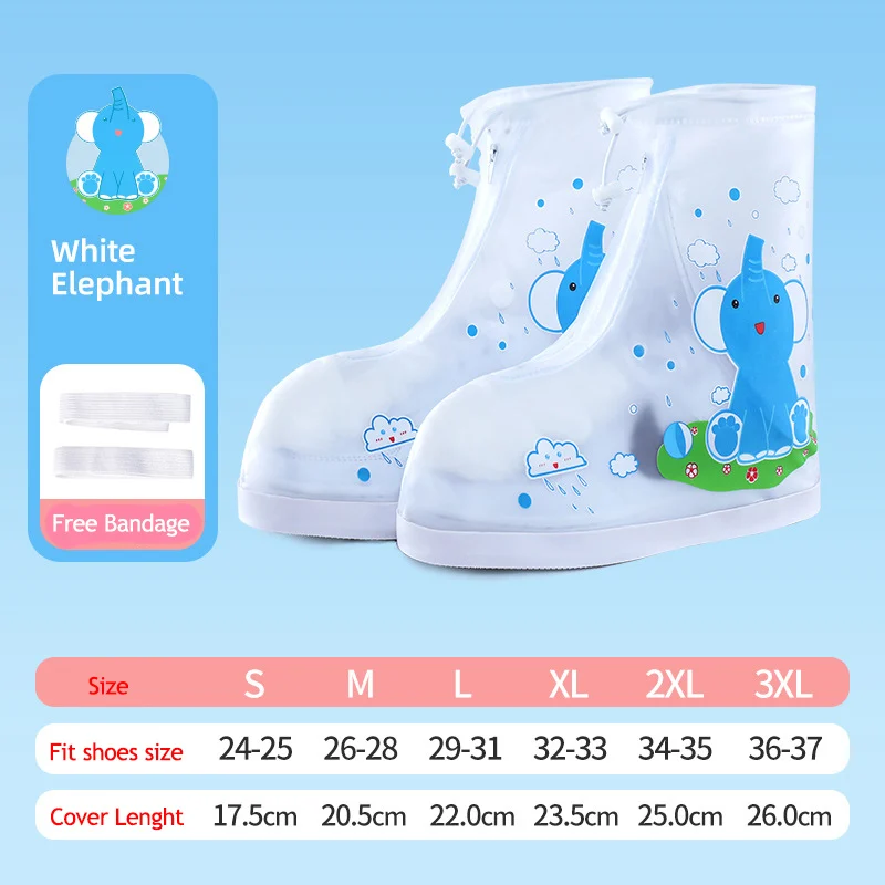 Children's Transparent waterproof boot sneakers covers shoe Baby School unisex anti-slip cover Shoes accessories new