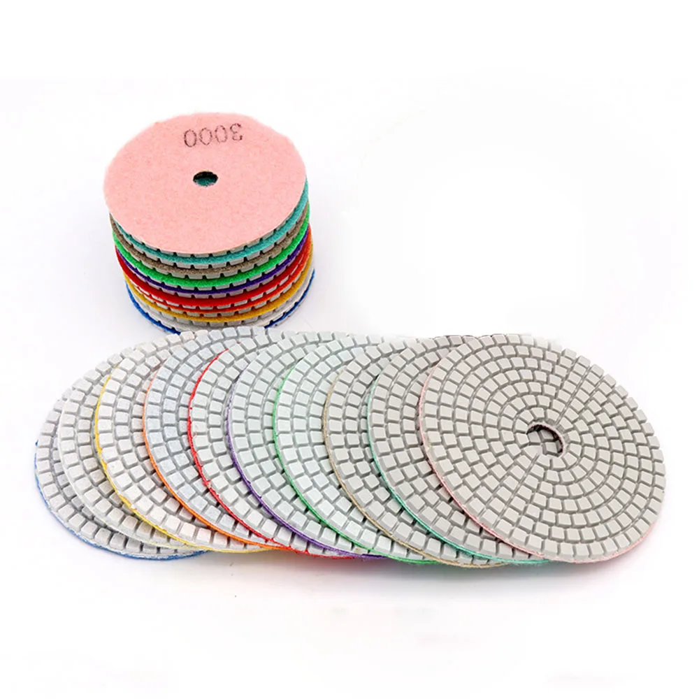 Concrete Marble 100mm Polishing Pad Diamond Grinding Backer Granite Set 4 Inches