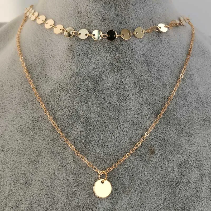New Fashion Gold Coin Layered Necklace Set For Women Charm Choker | Украшения и аксессуары