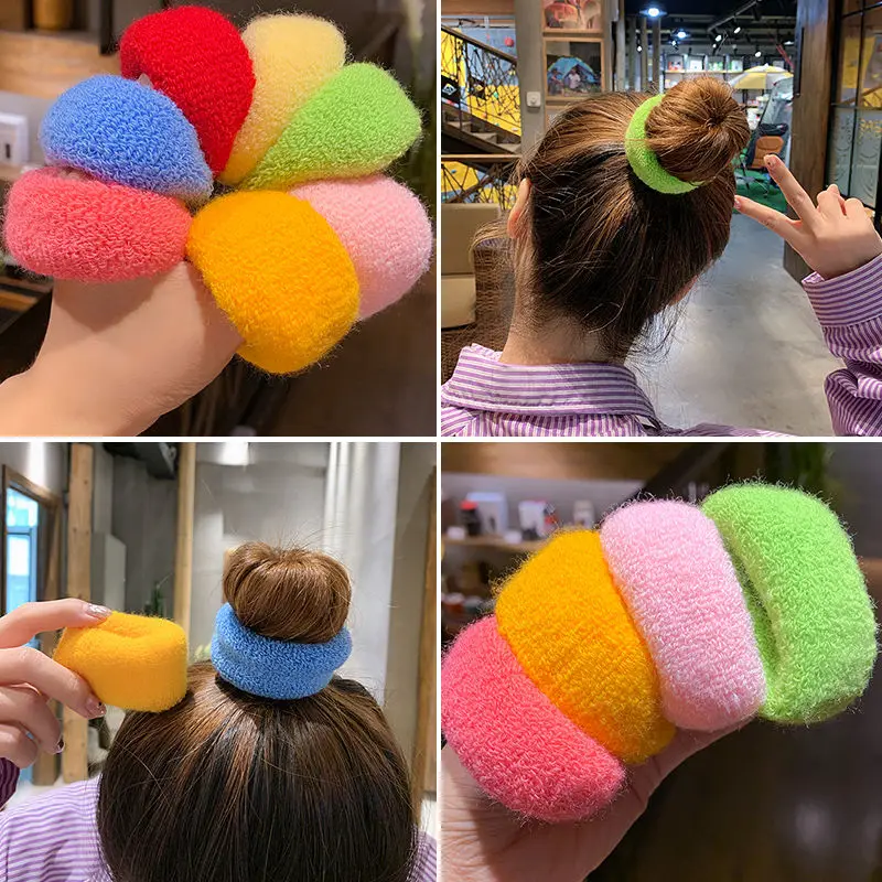 

12Pcs Elastic Hair Bands Kids Hair Accessories Set Women Hair Tie Cute Girls Knitting Elastic Hair Bands Soft Hair Scrunchies