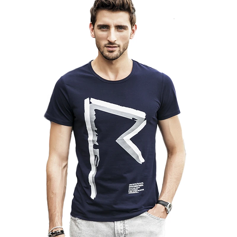 Men's Summer T-shirt Fashion Cotton Sleeve Short Neck Round Leisure shirt |