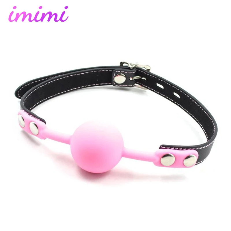 Adult Slave Games Open Mouth Gag Ball for Couple Leather Mouth Gag Erotic Oral Fixation Stuffed Flirting SM Sex Toys for Woman