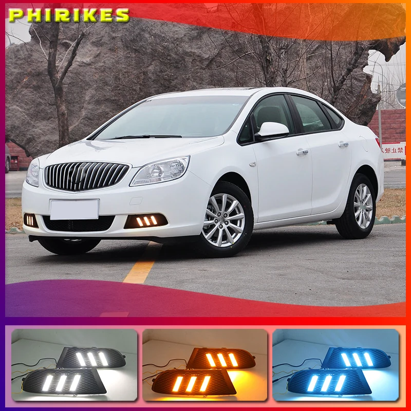 

2pcs For Buick Excelle GT 2010-2013 White yellow blue Front Fog Lamp Day Light LED DRL daytime running light