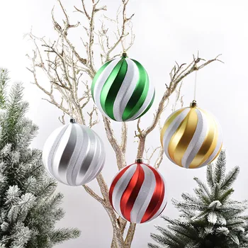 

Christmas tree ornaments suspended ceiling electroplating colored balls plastic balls Christmas decorations scene layout 15CM