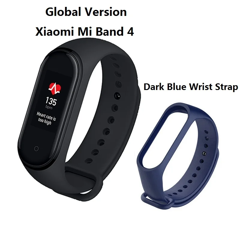 Mi Band 4 with Strap Xiaomi mi Band 4 3 глобальная версия Смарт-часы браслет mi band bluetooth 5,0 OLED Водонепроницаемый Фитнес-браслет - Цвет: Mi Band 4 with Strap