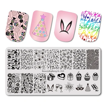 

BeautyBigBang Stamping Nail Art Plate 6*12cm 3D Stainless Steel Summer Flower Geometry Nail Art Mold Template