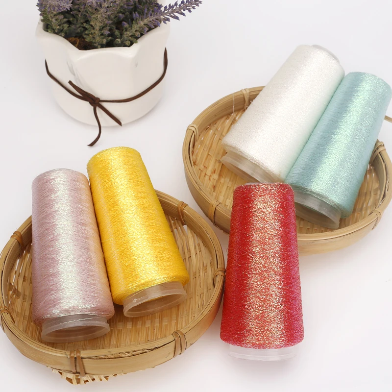 50g/ball Fine Gold Silver Yarn Spark Knited Yarn Crochet Sewing Threads Metallic Thread Partner Yarn for Needlework Golden Threa 3