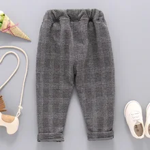Новинка года; стильная повседневная весенняя одежда для маленьких мальчиков; брюки; детские брюки в клетку; детская одежда