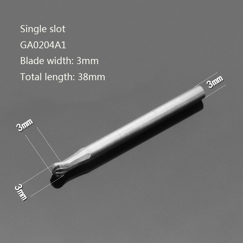 Single slot 3mm Резьба по дереву головка Фрезерный резак сплав внутренняя Шлифовальная головка Железный роторный файл один паз d-образный Сферический Электрический корень - Цвет: Single slot 3mm