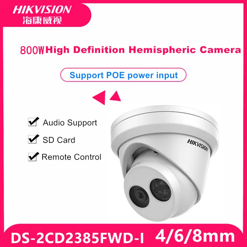 

Hikvision 8MP IP Camera POE Outdoor Video Surveillance 4K Cameras DS-2CD2385FWD-I with 30m IR Built-in SD Card Slot & H.265
