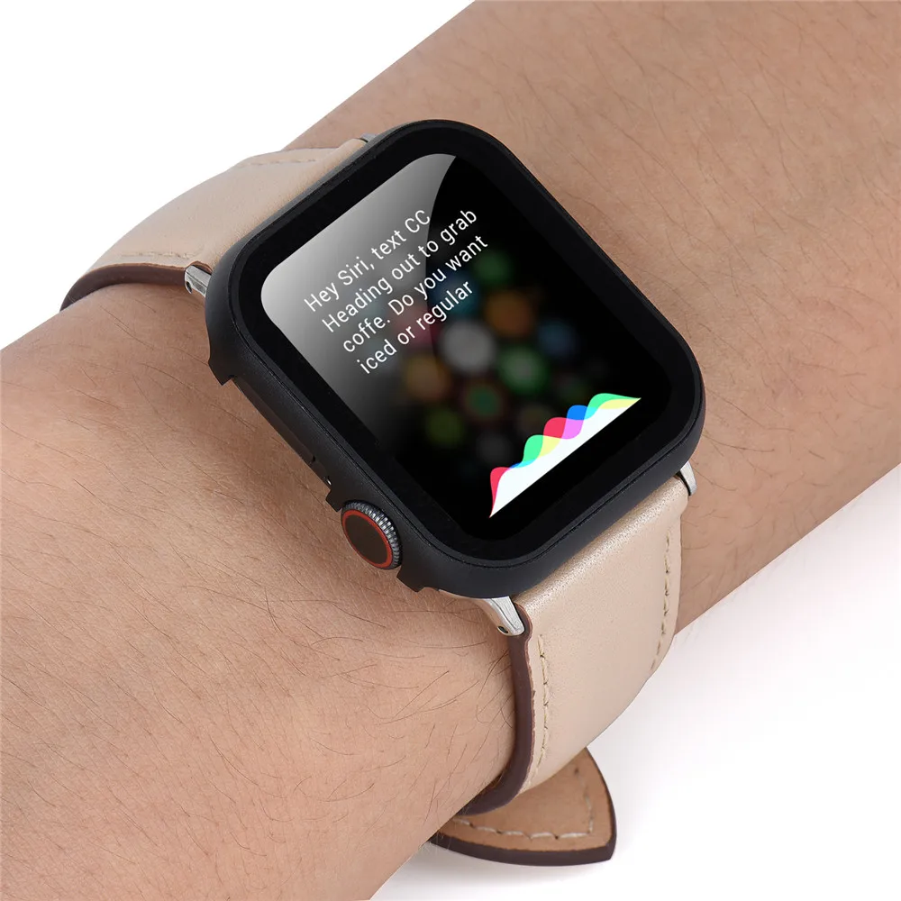 Металлическая рамка для часов, чехол-бампер с закаленной пленкой для Apple Watch 5, 4, 3, 2, 1, чехол 44 мм, 40 мм, 42 мм, 38 мм, защитные аксессуары