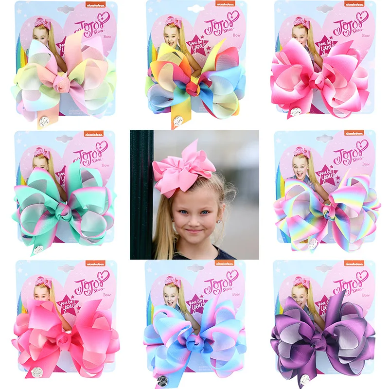 5'' Jojo Siwa Large Bows with Alligator Clips Kids Rhinestone Hair Clip Cheer Bow Grosgran Accessories Chirstmas Gift | Аксессуары