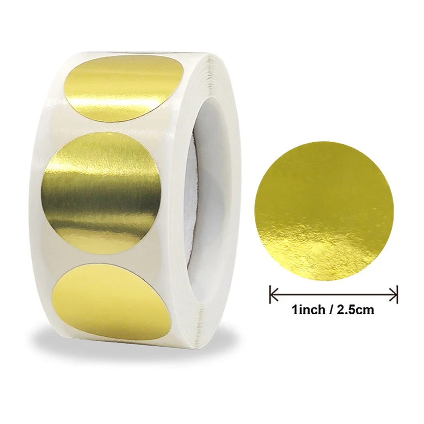 Description Picture 2 of itemRound Blank Golden Craft Stickers seal labels 100-500pc Color Code Dot Labels DIY Sticker for Package custom Stickers Stationery