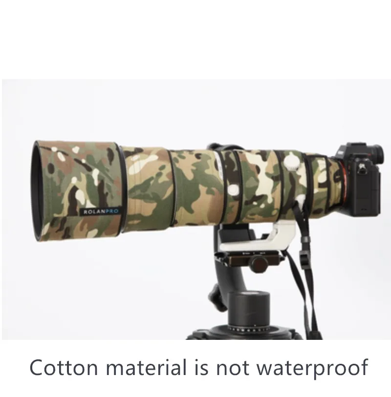 not waterproof ROLANPRO Nylon Waterproof Lens Camouflage Rain Cover for Sony FE 200-600mm F5.6-6.3 G OSS Lens Protective Case Guns Clothing - Цвет: not waterproof