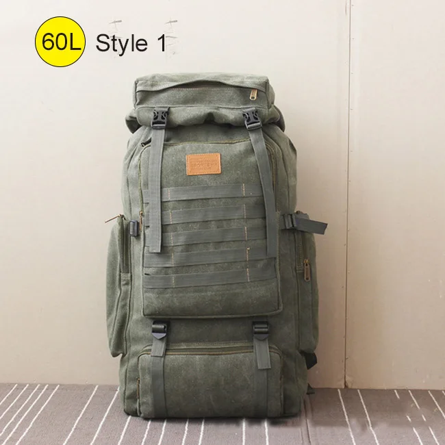 Style 1 Army Green 60л большая военная сумка, брезентовый Рюкзак, тактические сумки, походный рюкзак, армейский рюкзак Mochila Tactica, для путешествий, для мужчин, для улицы, XA84D - Цвет: Style 1 Army Green