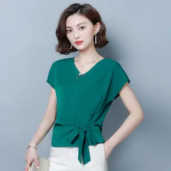 

2020 blue Women Short Sleeve Shirt Top Garment
