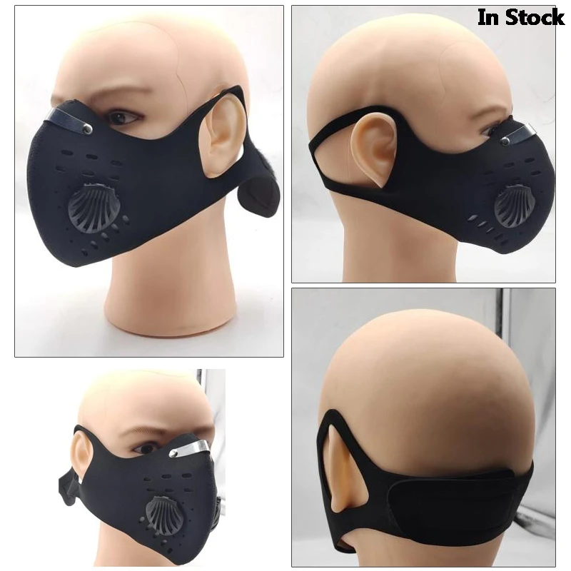 

2020 Anti Dust Training Mask Cycling Masks With Filter Half Face Carbon Mountain Bicycle Sport Cycling Hanging ear Masks Cover