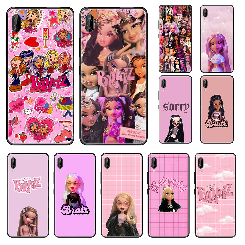 

lovely Doll Bratz fashion art bumper Etui black Phone case For Huawei Honor Mate 5 6 7 8 9 10 20 A C X Lite