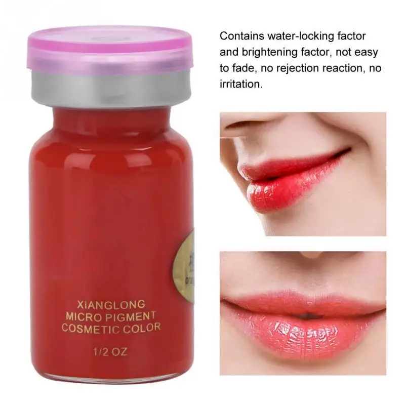 8ml/Bottle Eyebrow Lip Tattoo Plant Pigment Microblading Pigment Ink Makeup Tool Permanent Makeup Tattoos Ink Pigment For Lip - Цвет: Orange Red Lip