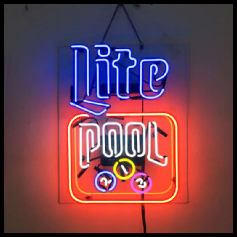 

Neon Sign Mill Pool Game Room light Beer Neon Wall Sign Window Hotel Club Advertise Lamp Recreational Handmade Real glass TUBE