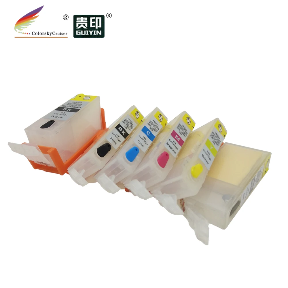 (RCC325 6) Заправляемый картридж с чернилами для Canon BCI325 BCI 325 BCI326 EOS PIXMA MG8130 MG6130 K/C/M/Y/GY|ink