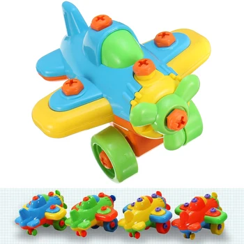 

Boy Assemble DIY Disassembly Small Plane Building Blocks Children train Model Clamp Screwdriver Educational Toys 3-5 Years Old