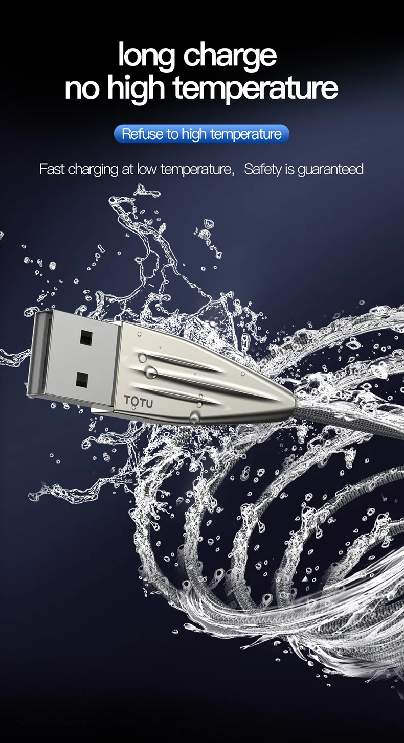 TOTU Zinc Alloy Nylon Braided 1200mm & 1800mm 2pcs Fast Charging Cables, data cable for 8PIN