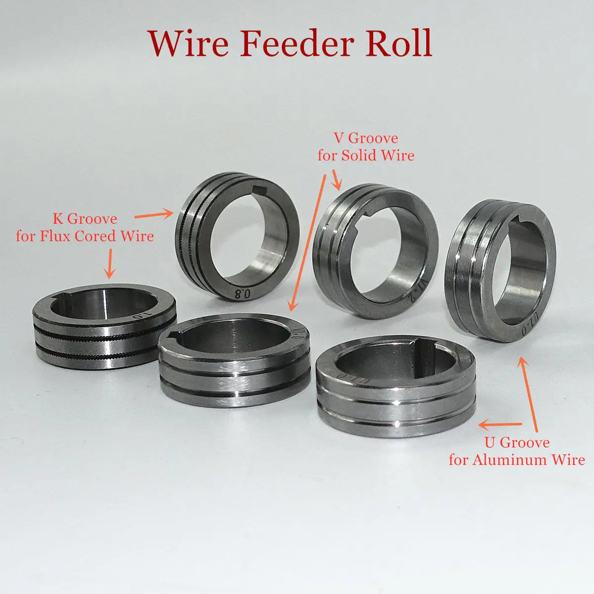 Wire-Feeder Welding-Machine MIG Aluminum for Steel Flux-Cord 30x22x10mm Groove U-K Roll-V