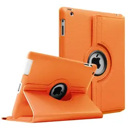 Funda protectora para tableta iPad, protector para tablet de cuero sintético con soporte y rotación de 360 grados, compatible con iPad 2, 3 y 4, A1395, A1396, A1397, A1416, A1430, A1403, A1458, A1459, A1460