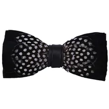 Галстук-бабочка с перьями, ручной работы, натуральное черно-белое перо, мужской галстук для ночного клуба, свадьбы, жениха, банкета, классические подарки, галстук-бабочка унисекс