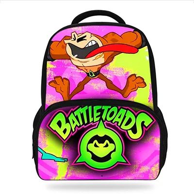 14e9014 Игра Battletoads и двойной с рисунком дракона Детские рюкзаки для подростков мальчиков/девочек школьные сумки ежедневник сумки для детей - Цвет: 14e9014